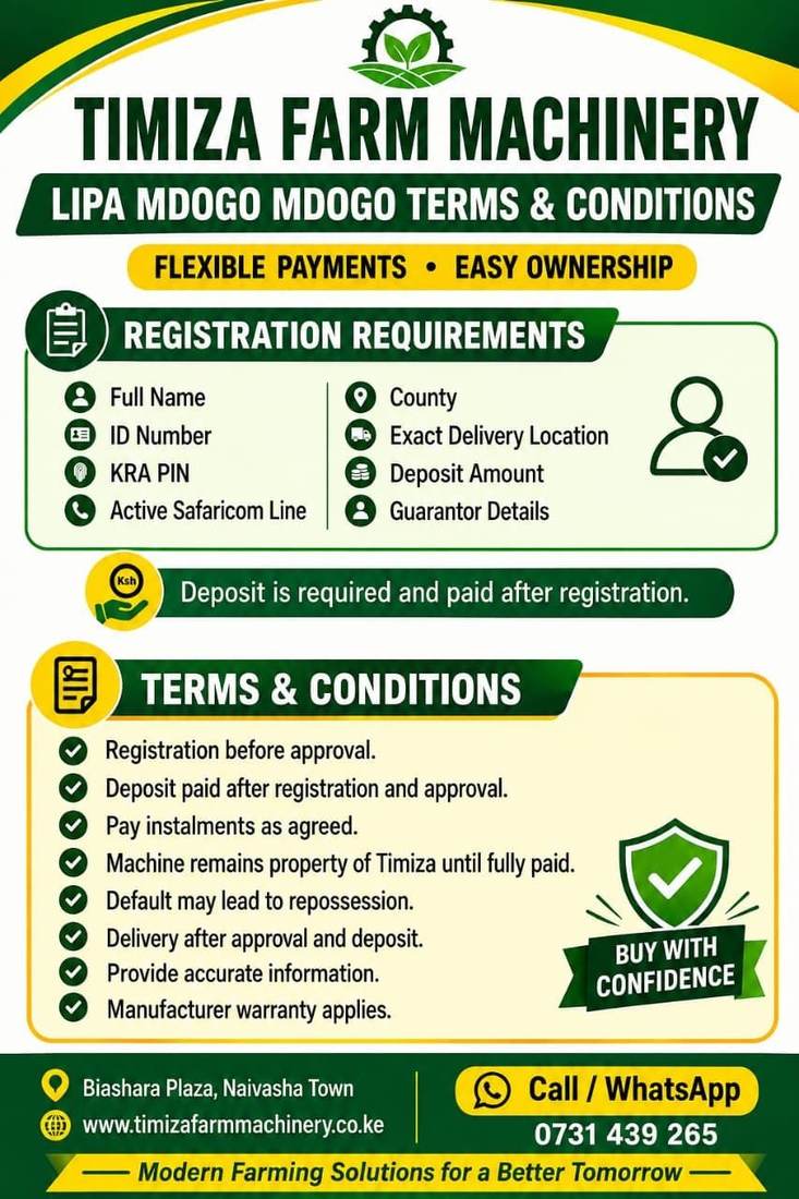 Timiza Farm Machinery - Lipa Mdogo terms