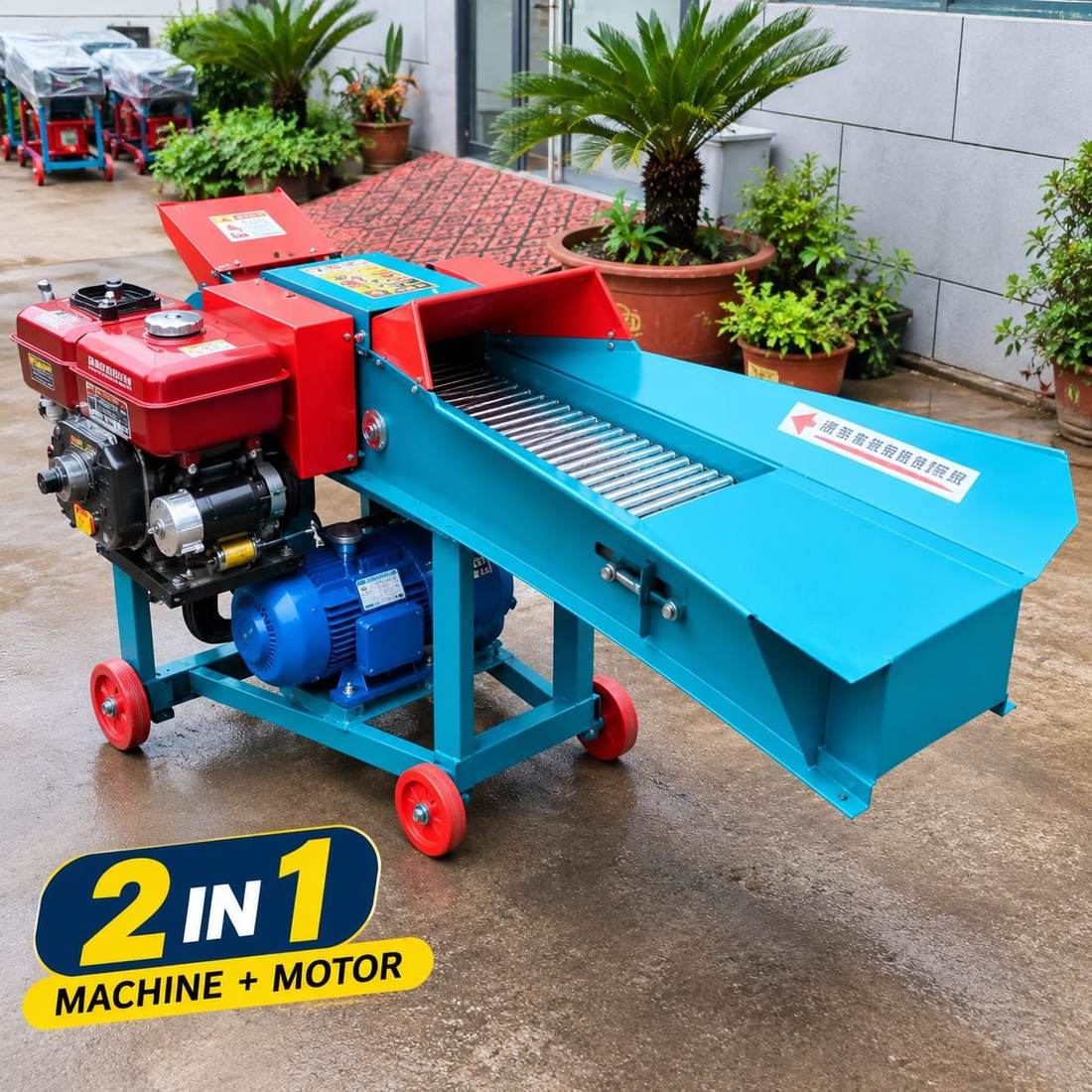 DUO HIGH-SPEED CHAFF CUTTER WITH CONVEYOR BELT